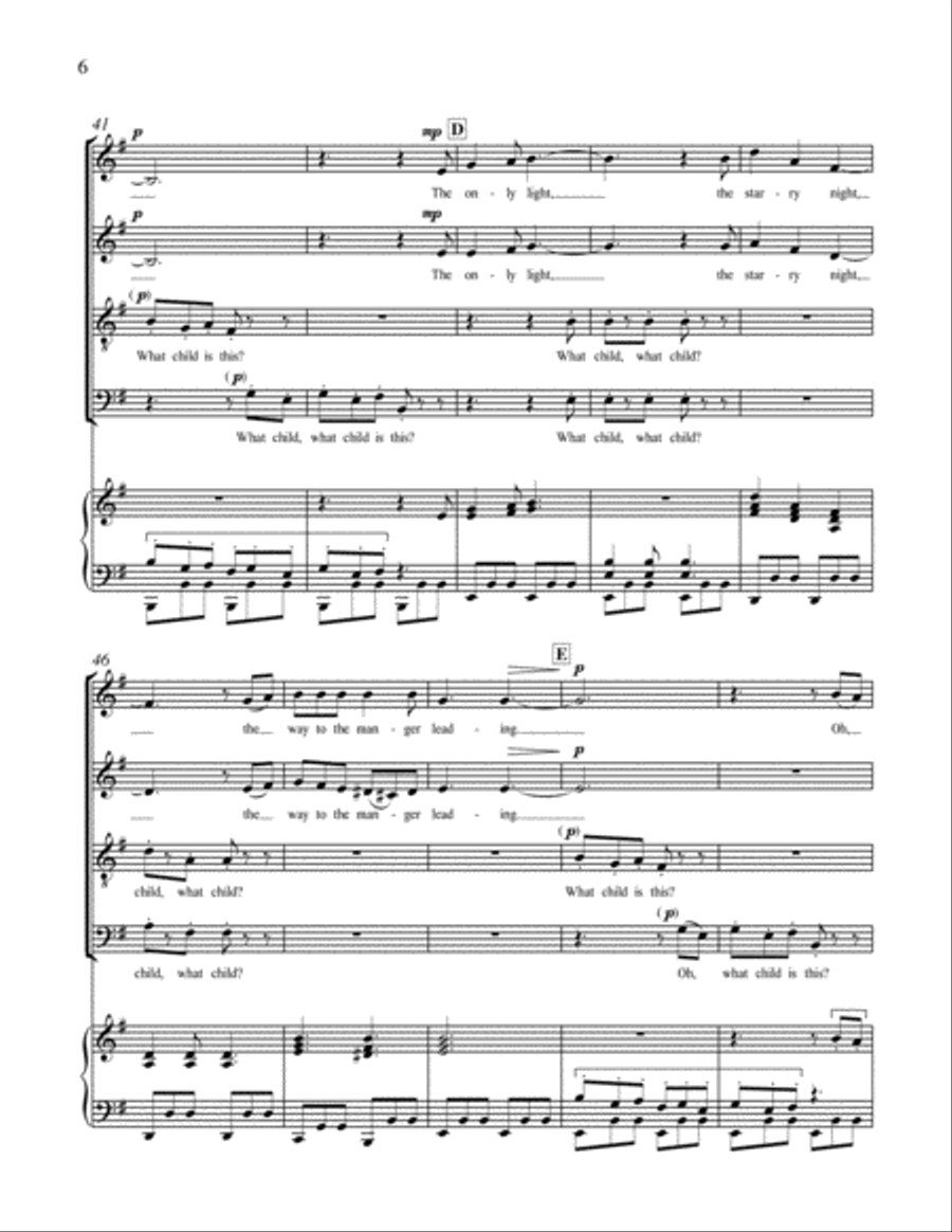 Rejoice!: 1. What Child Is This? 4-Part scores gallery preview page 6