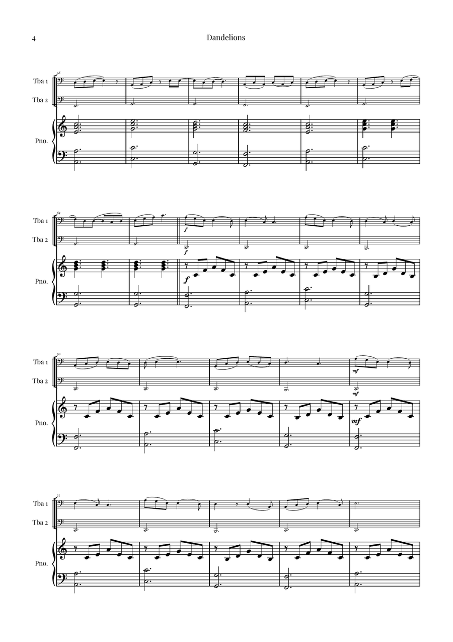 Dandelions Brass Duet scores gallery preview page 4