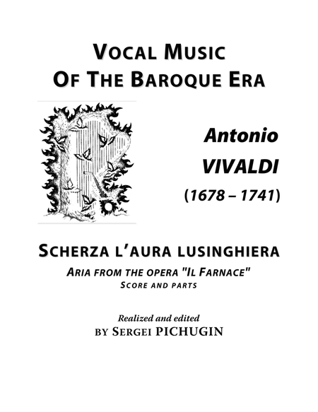 VIVALDI Antonio: Scherza l'aura lusinghiera, aria from the opera Il Farnace, score and parts (A majo
