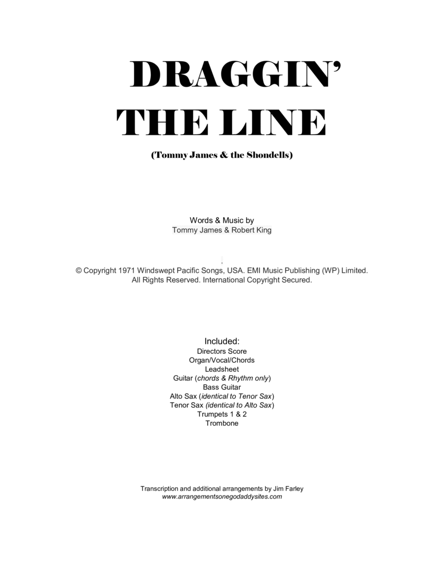 Draggin The Line Tenor Saxophone scores gallery preview page 1