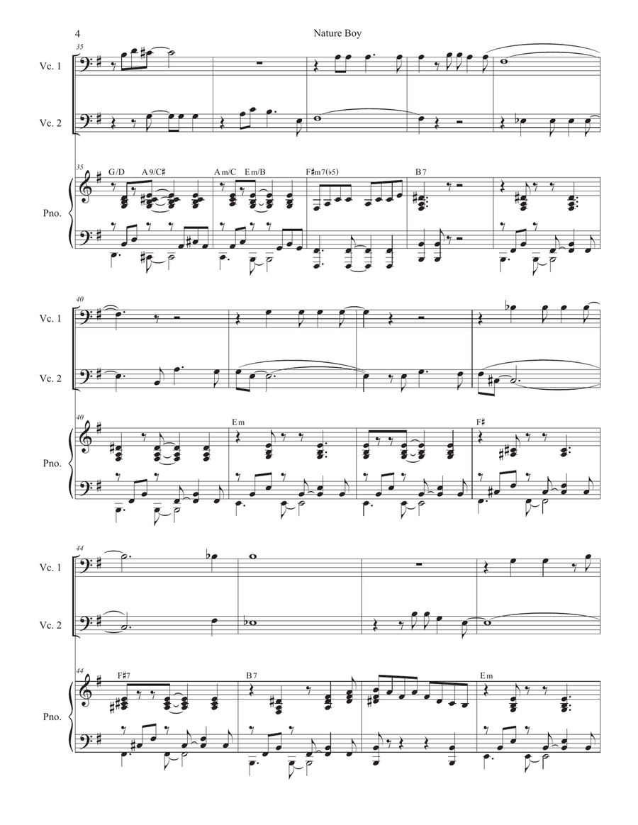 Nature Boy String Duet scores gallery preview page 4