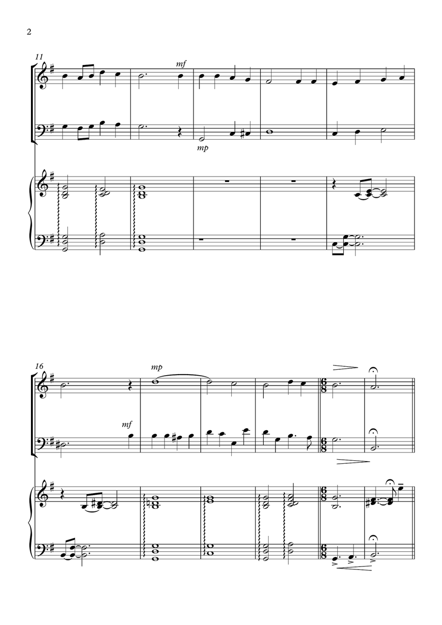 Christmas medley (trio for piano /violin /cello) Piano Trio scores gallery preview page 2