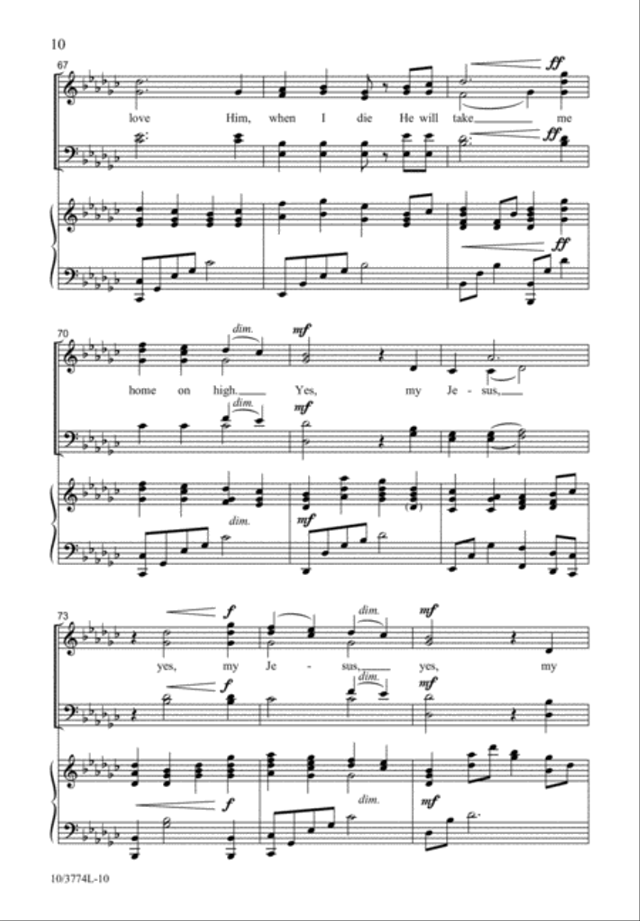 Yes, My Jesus Loves Me Yes, My Jesus Loves Me 4-Part scores gallery preview page 10