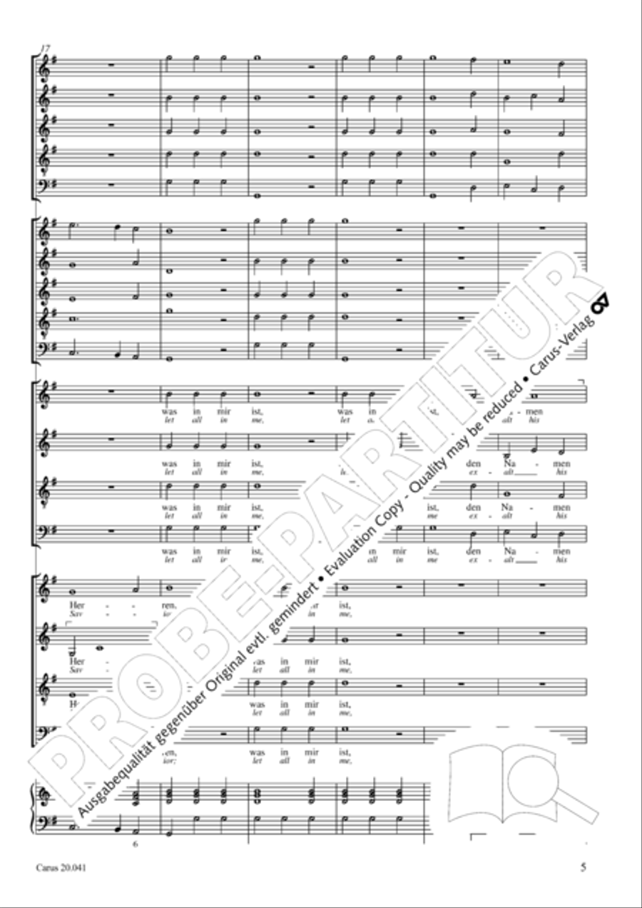 My soul, now bless thy Maker (Nun lob, mein Seel, den Herren) 4-Part scores gallery preview page 6