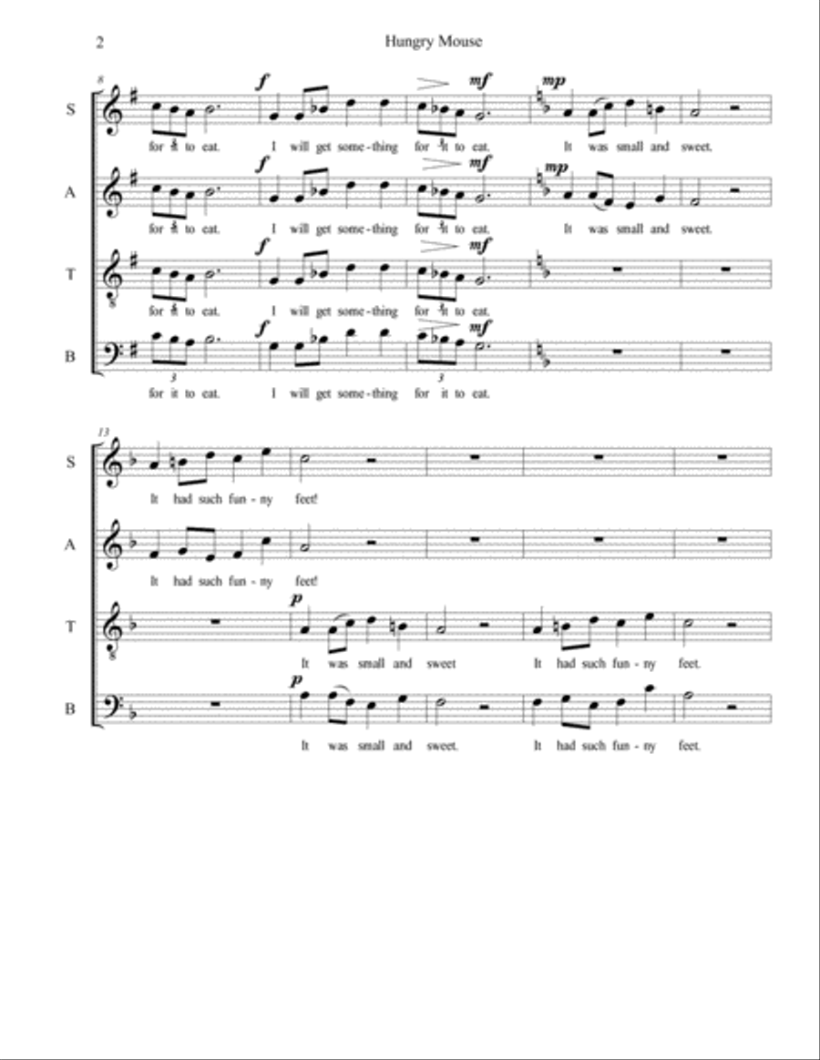 Hungry Mouse 4-Part scores gallery preview page 2
