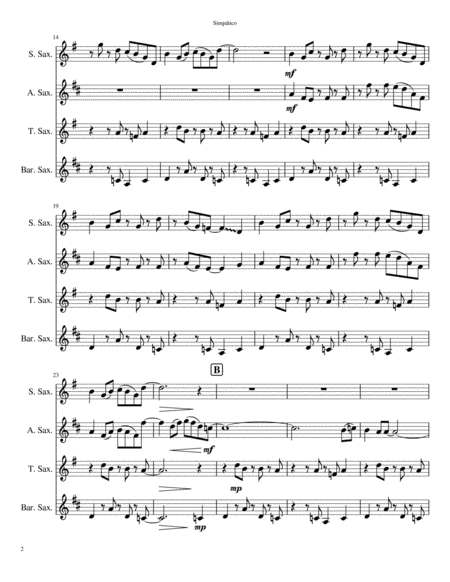 Simpático (Saxophone Quartet) image number null