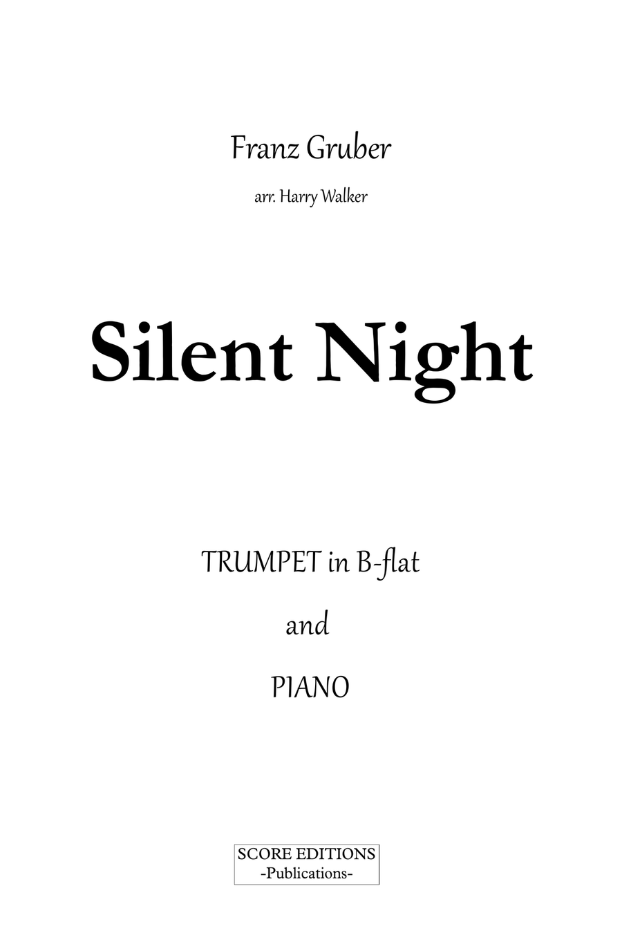 Silent Night (Franz Gruber) for Trumpet in B-flat and Piano Chamber Music scores gallery preview page 2