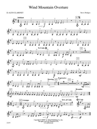 Wind Mountain Overture: E-flat Alto Clarinet