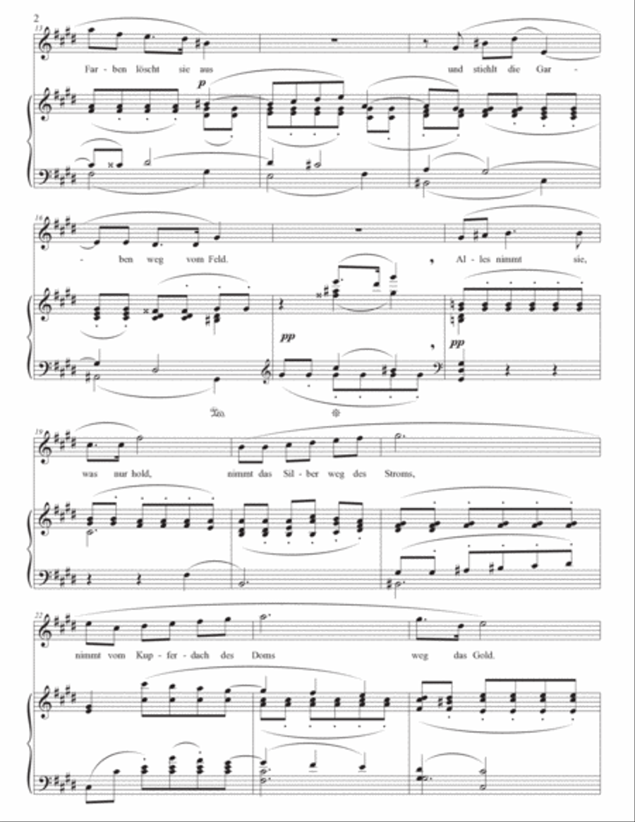 STRAUSS: Die Nacht, Op. 10 no. 3 (transposed to E major) Voice scores gallery preview page 3
