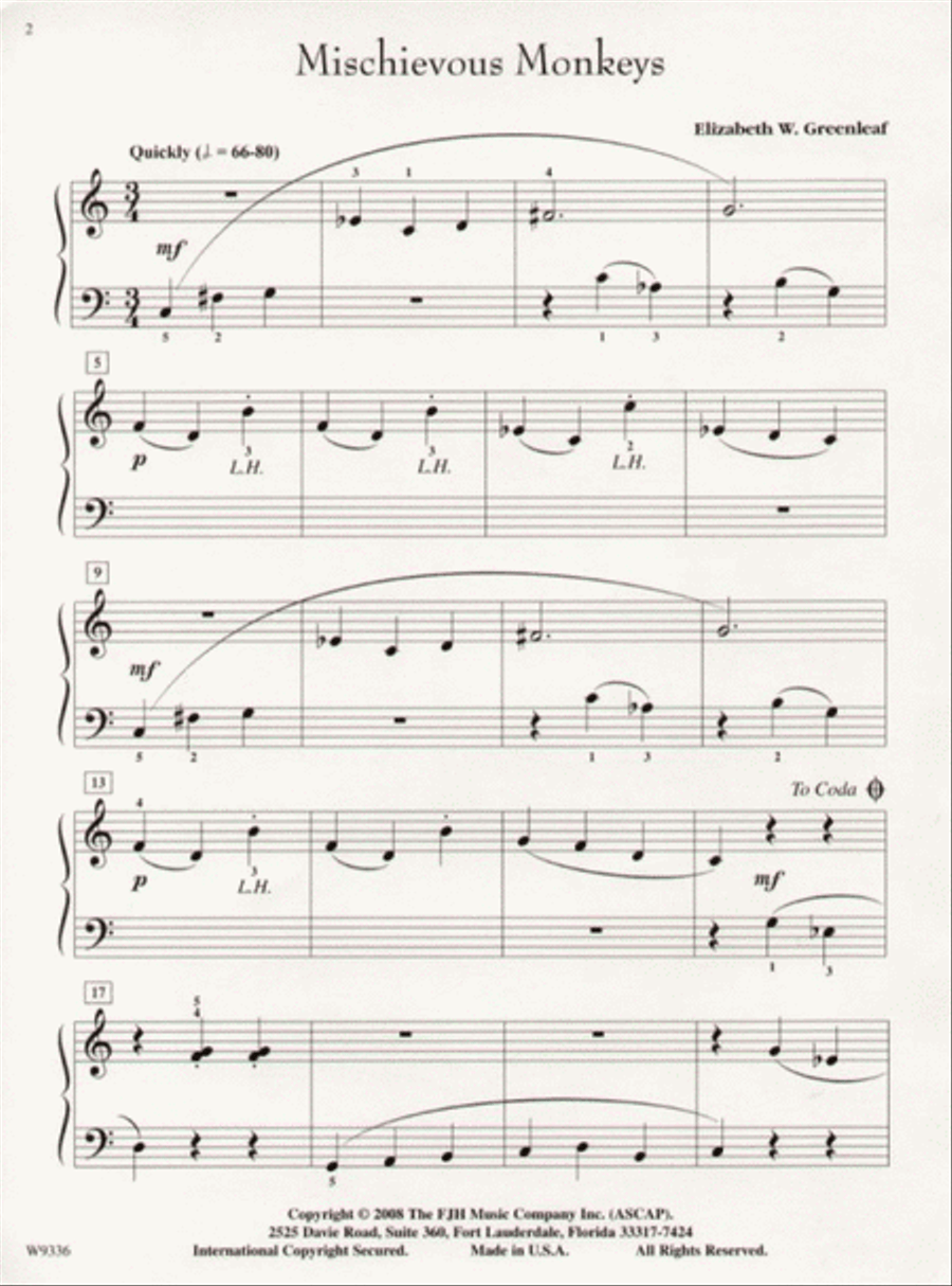 Mischievous Monkeys Piano Method scores gallery preview page 3