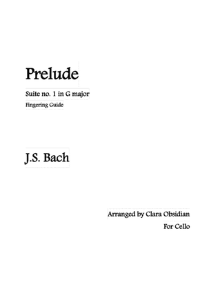 Book cover for Bach: Prelude / Cello Suite no. 1/ Coloured Fingering Guide