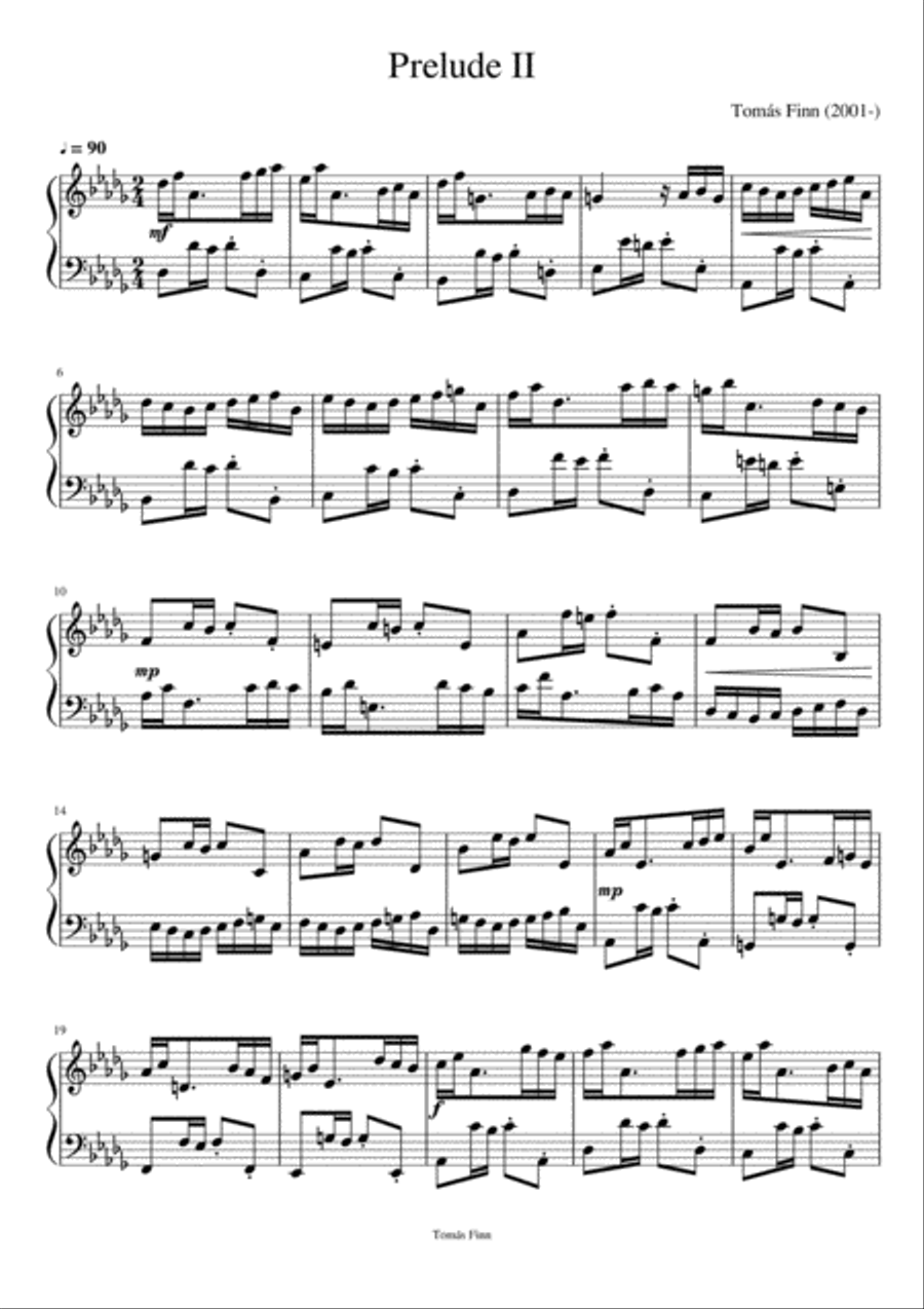 Prelude II Piano Solo scores gallery preview page 1
