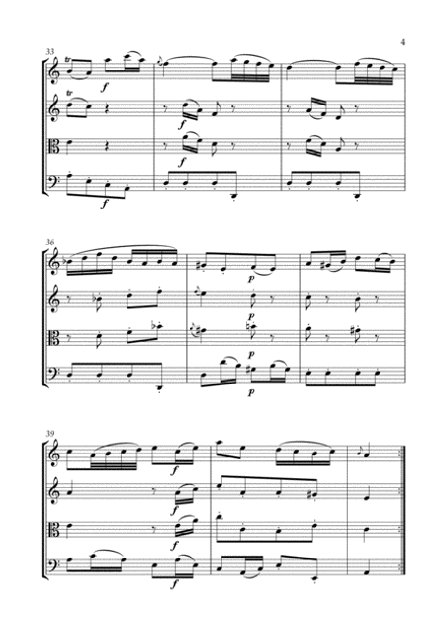 Badinerie (J.S. Bach) for String Quartet String Quartet scores gallery preview page 5
