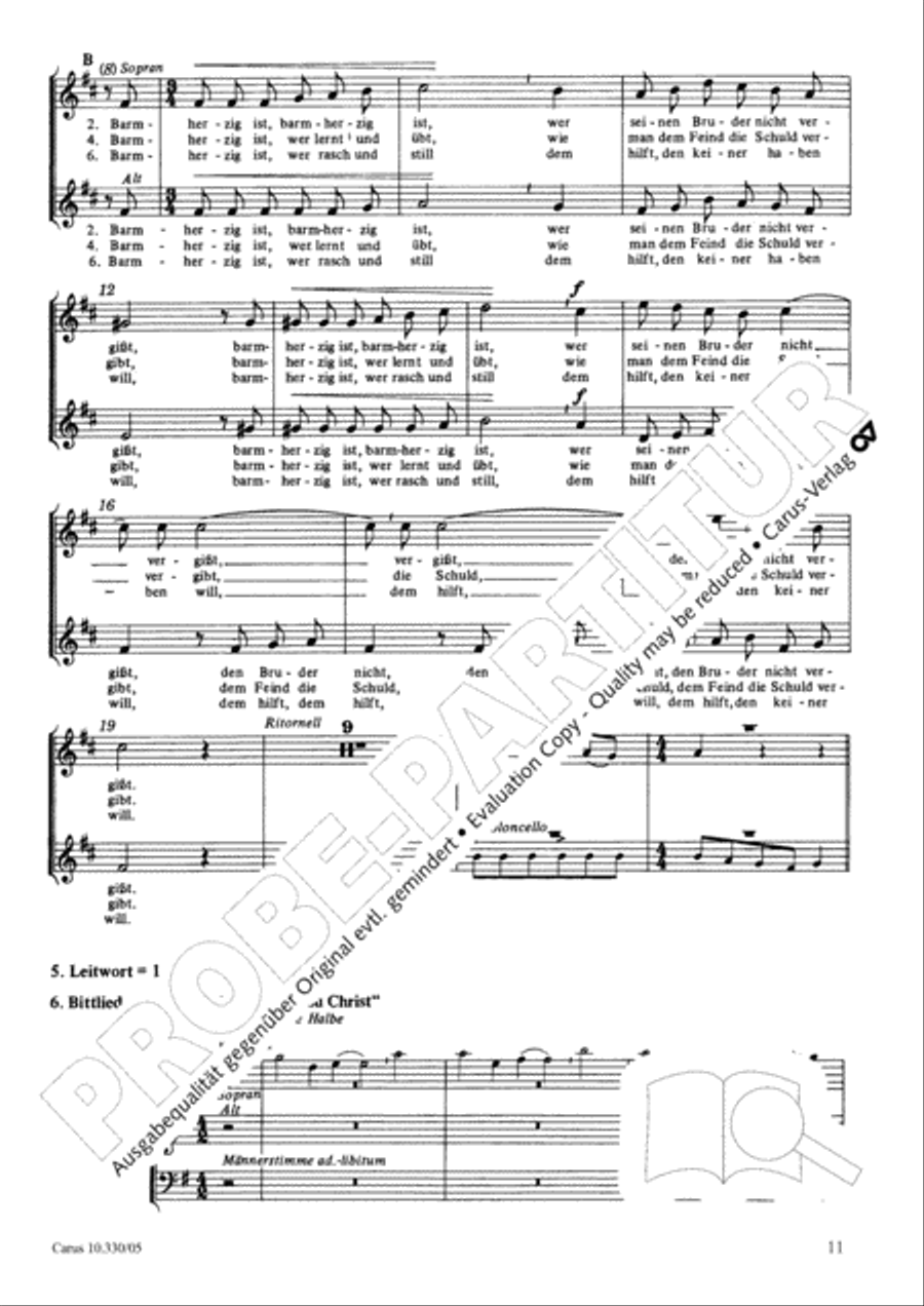 Lehrstuck von der Barmherzigkeit SSA scores gallery preview page 11