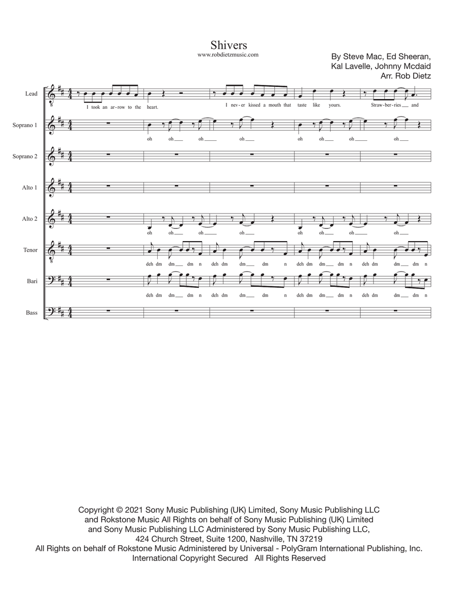 Shivers Shivers 4-Part scores gallery preview page 1
