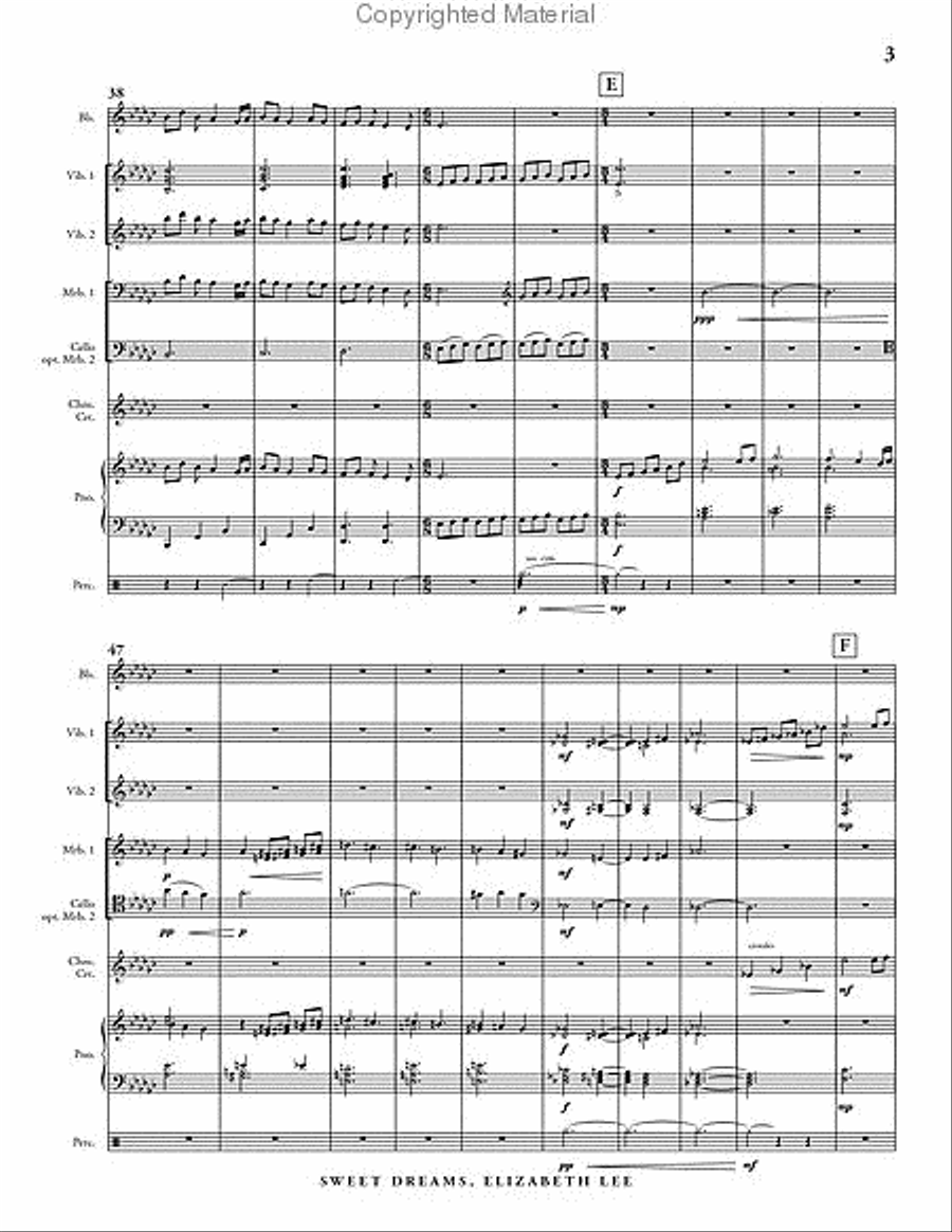 Sweet Dreams, Elizabeth Lee Percussion Ensemble scores gallery preview page 4
