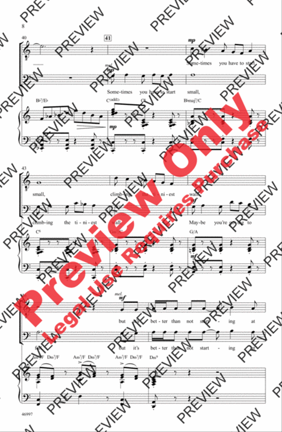 Everybody Says Don't Men's Choir scores gallery preview page 8