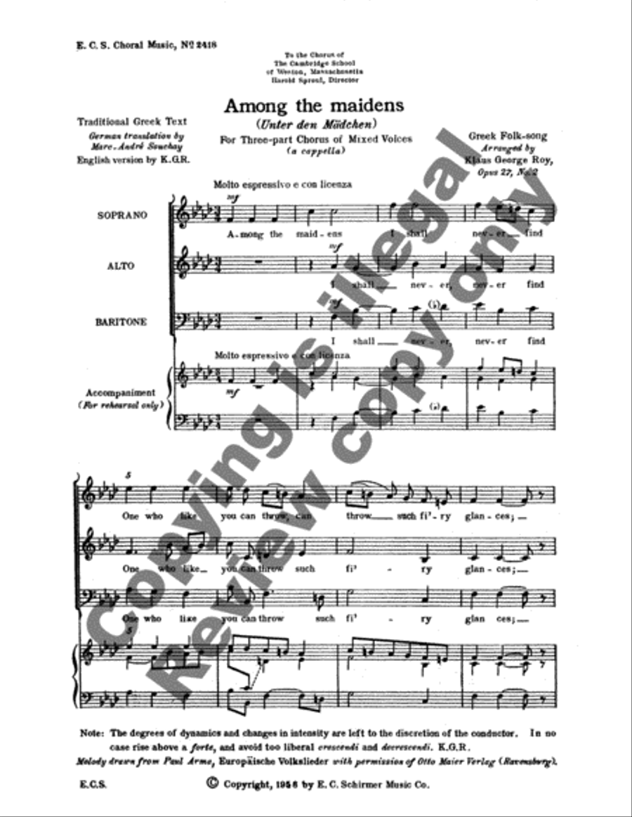 Among the Maidens 3-Part scores gallery preview page 3