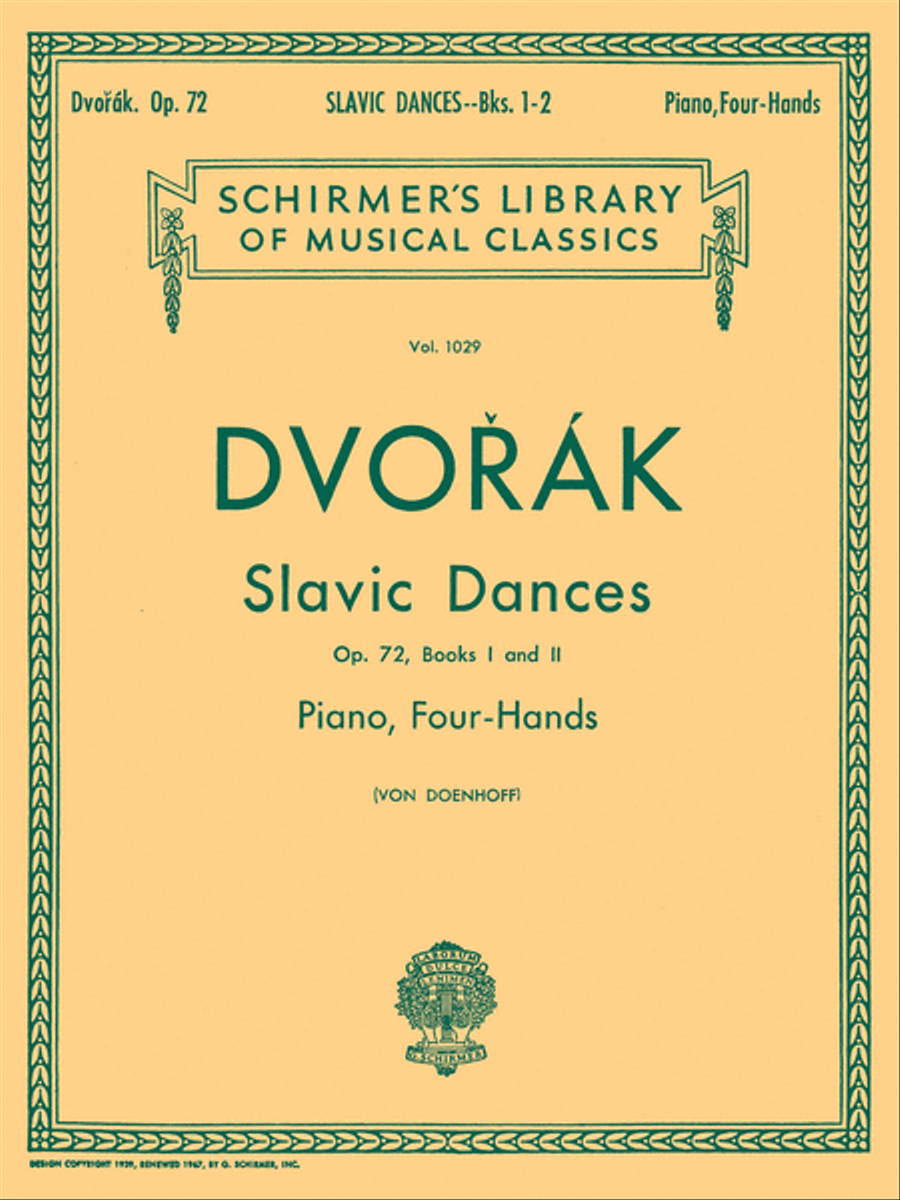 Book cover for Slavonic Dances, Op. 72 - Books 1 & 2