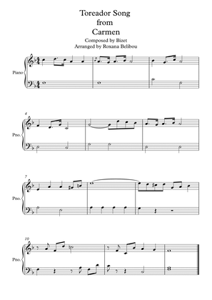 Toreador Song from Carmen Easy Piano