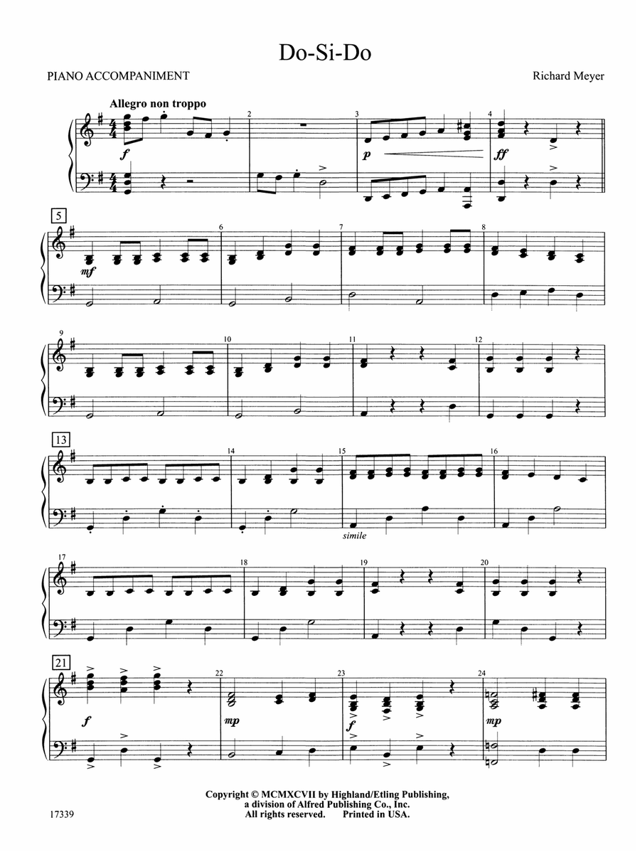 Do-Si-Do: Piano Accompaniment