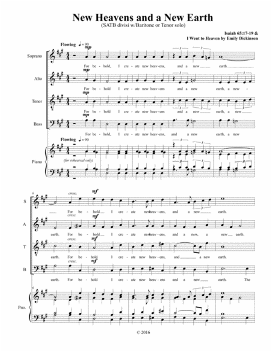 New Heavens and New Earth 4-Part scores gallery preview page 1