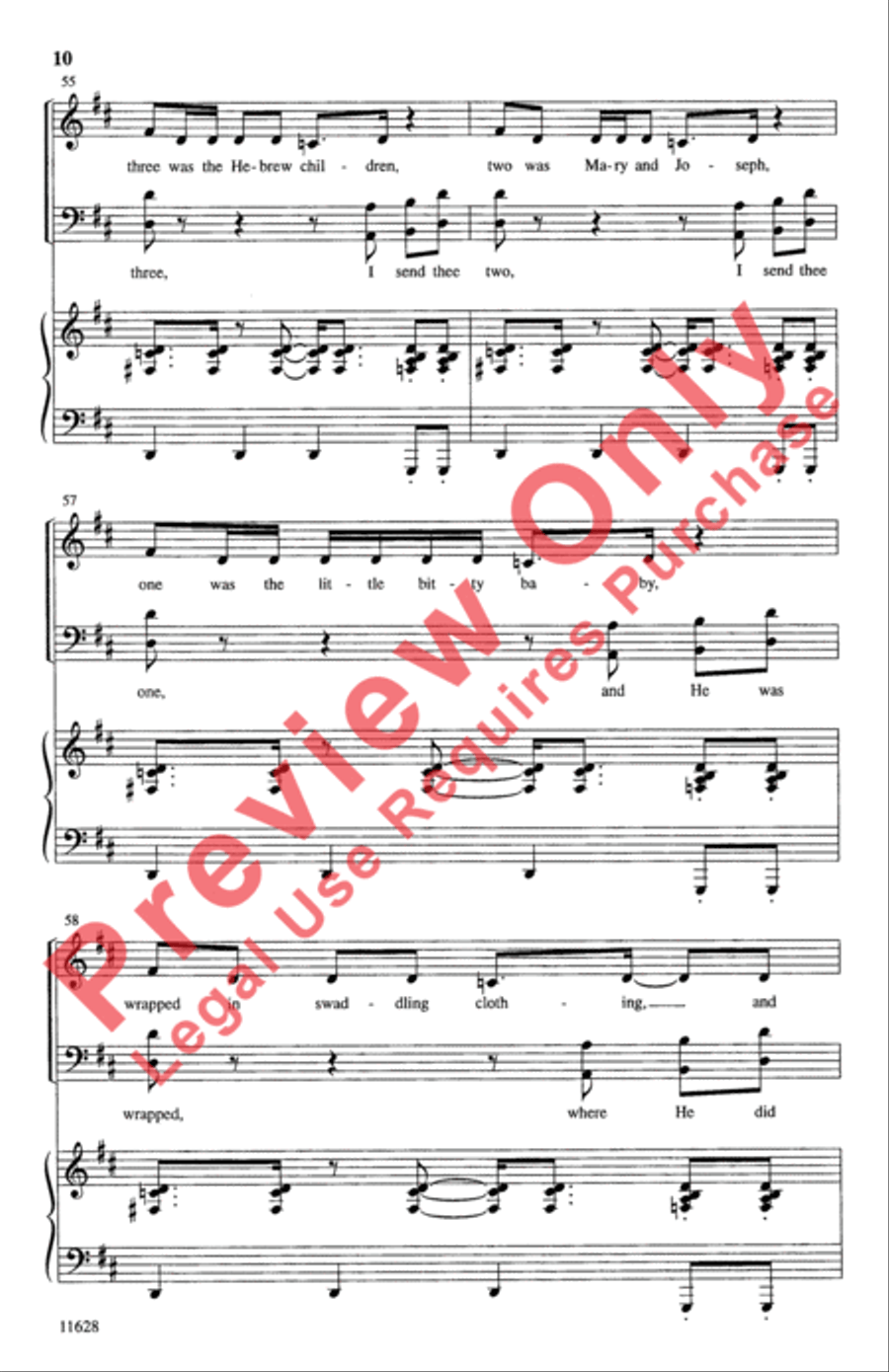 Children, Go Where I Send Thee 4-Part scores gallery preview page 10