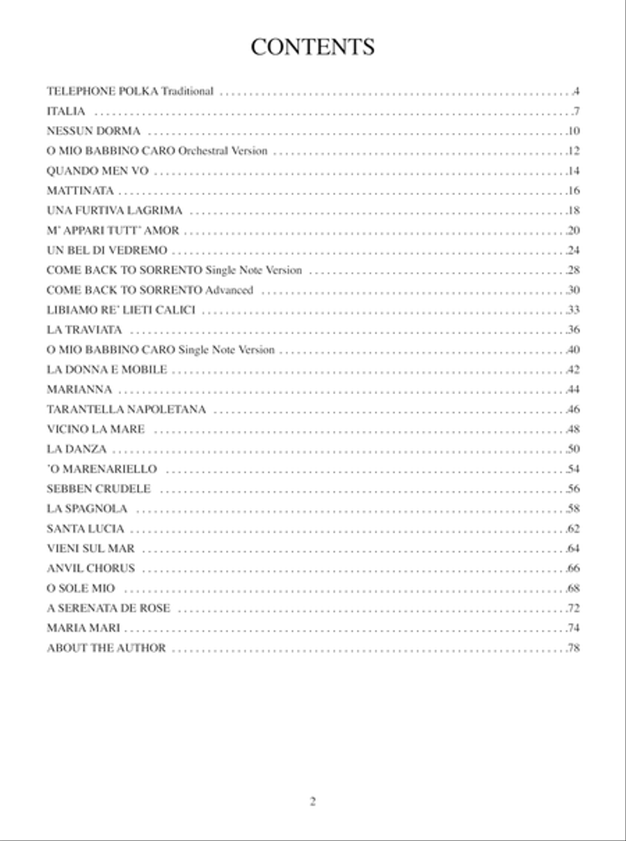 Italian Songs & Arias for Accordion Accordion scores gallery preview page 8