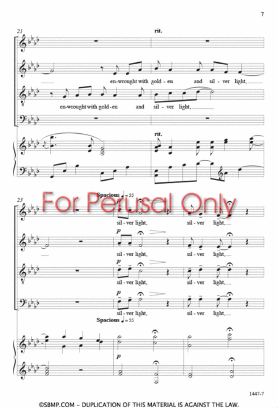 Tread Softly - SATB Octavo 4-Part scores gallery preview page 6