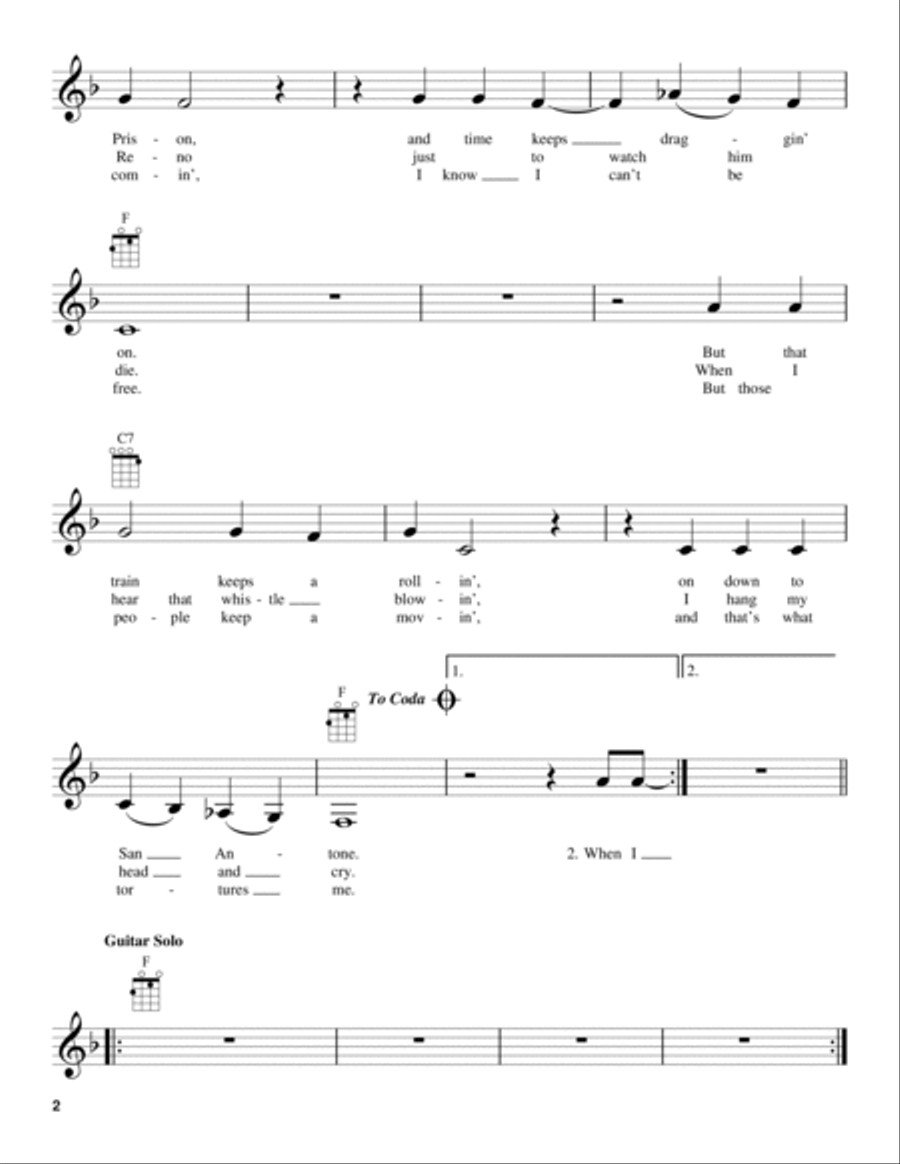 Folsom Prison Blues Ukulele scores gallery preview page 2