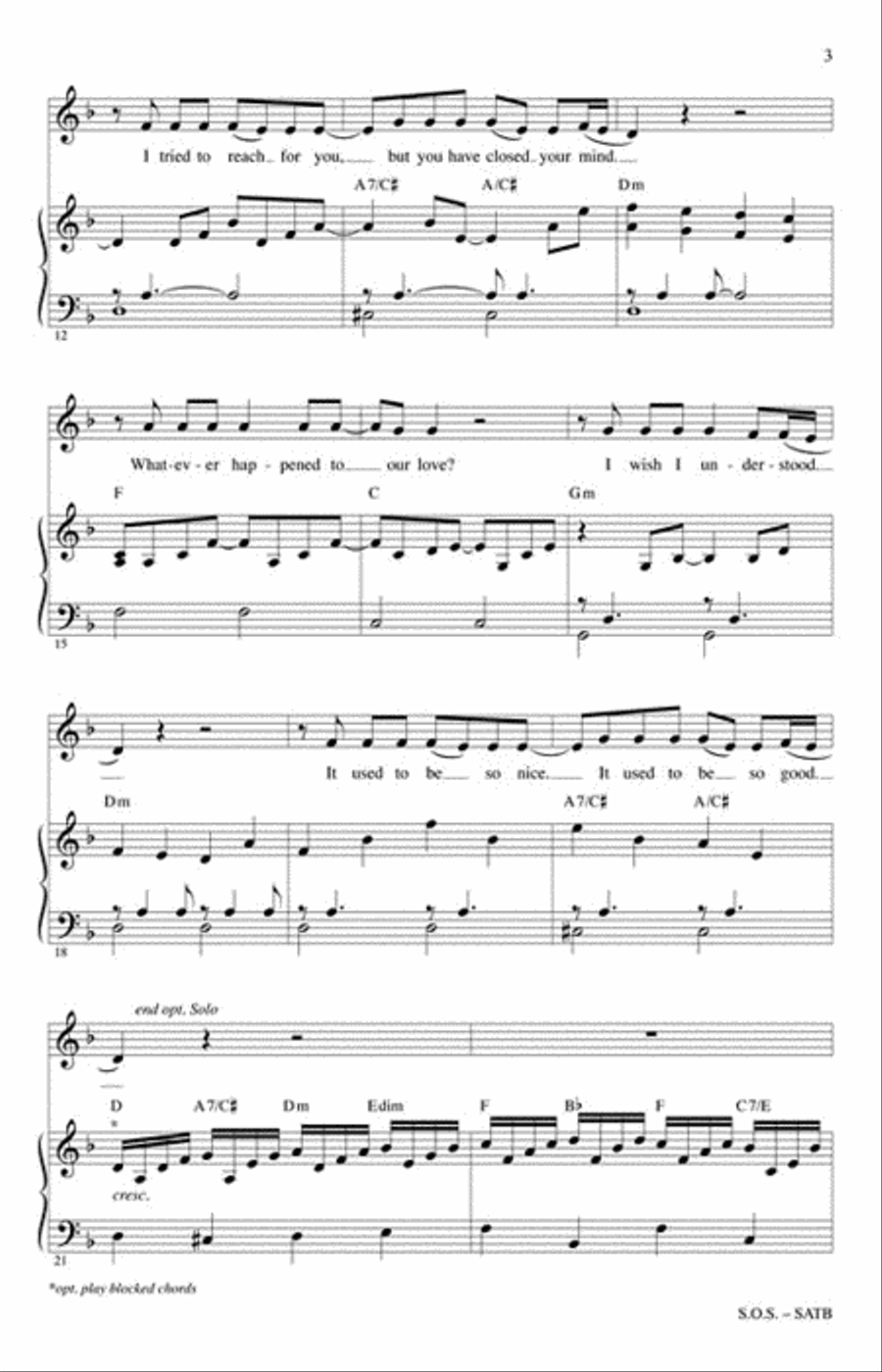 S.O.S. S.O.S. Choir scores gallery preview page 3