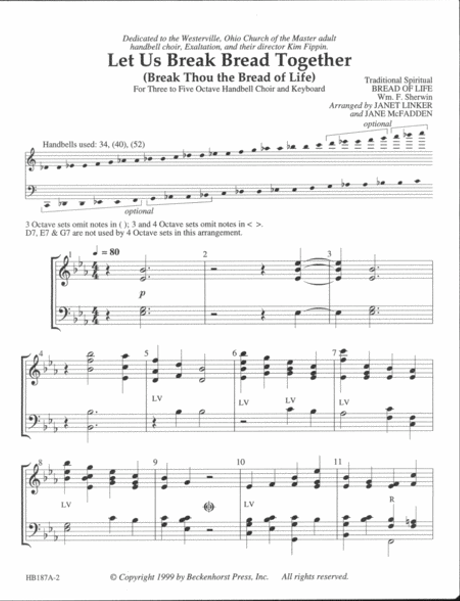 Let Us Break Bread Together 5-Octaves scores gallery preview page 2
