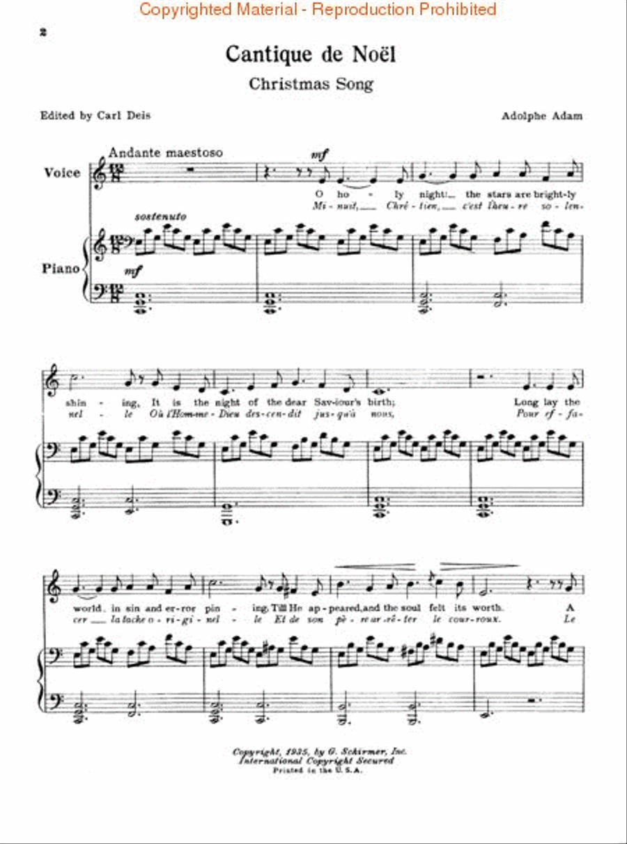 Cantique de Noël (O Holy Night) Piano Accompaniment scores gallery preview page 2