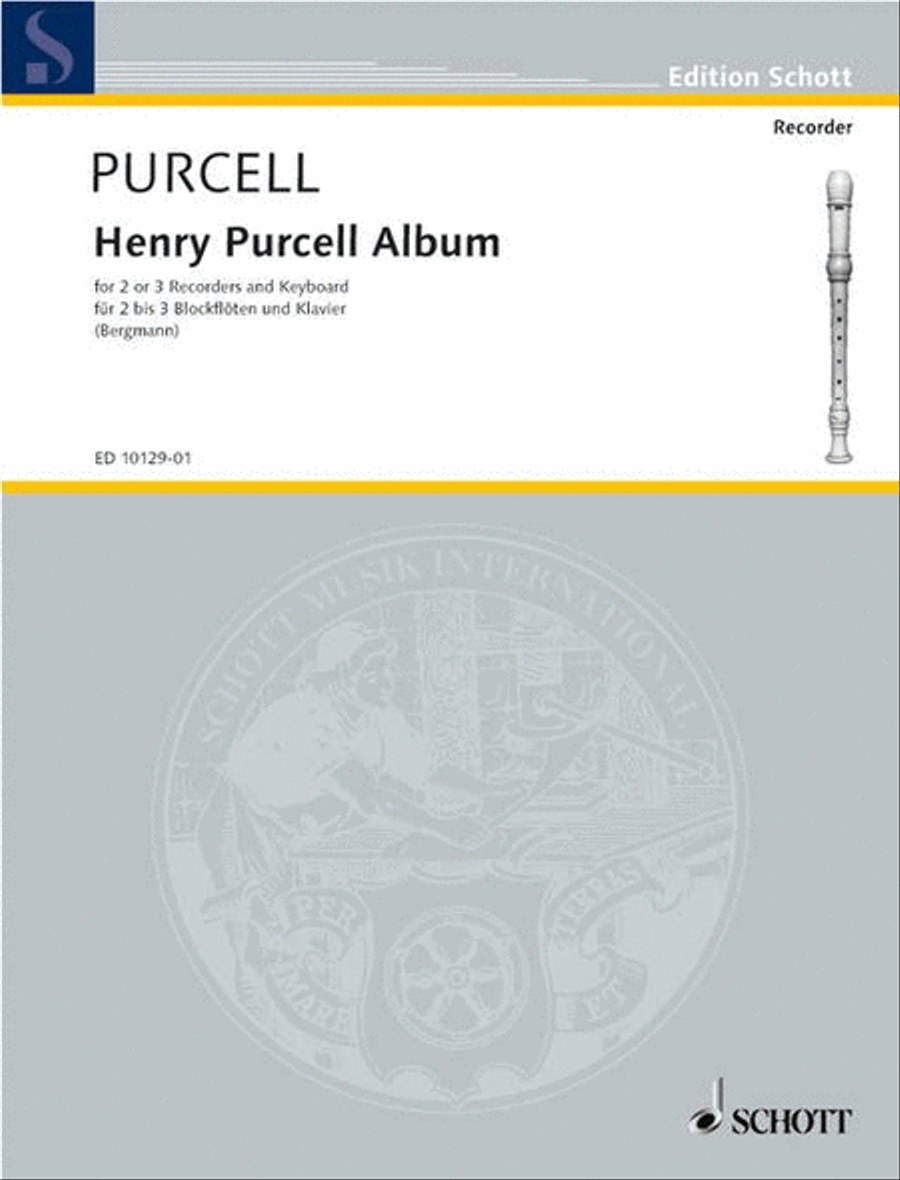 Henry Purcell Album Alto Recorder scores gallery preview page 1