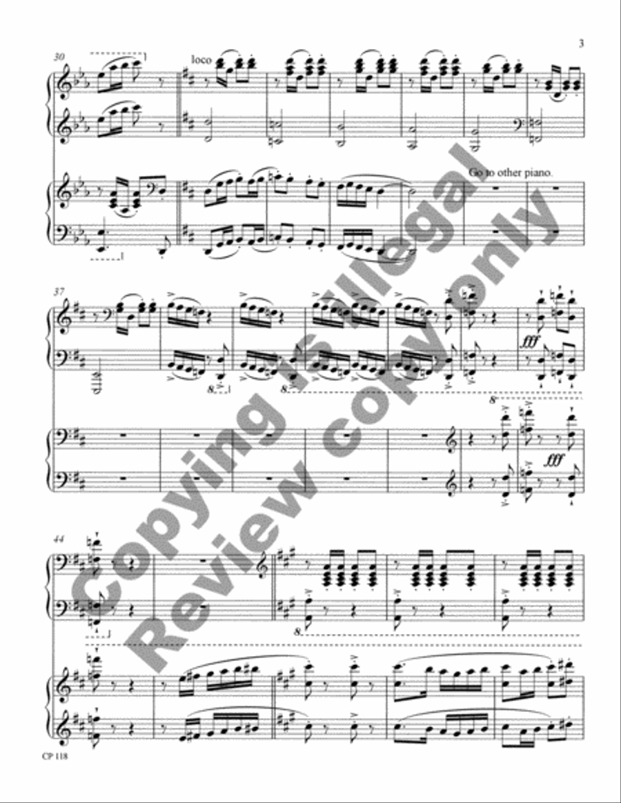 The One Minute March Piano scores gallery preview page 4