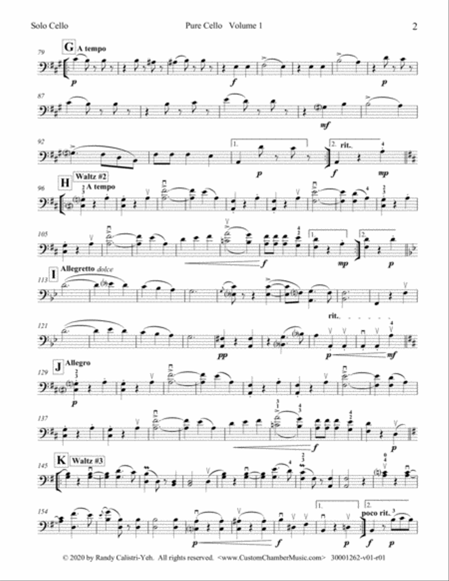 Pure Cello Volume 1: Ten Concert Pieces for Unaccompanied Cello (solo cello) Cello Solo scores gallery preview page 6
