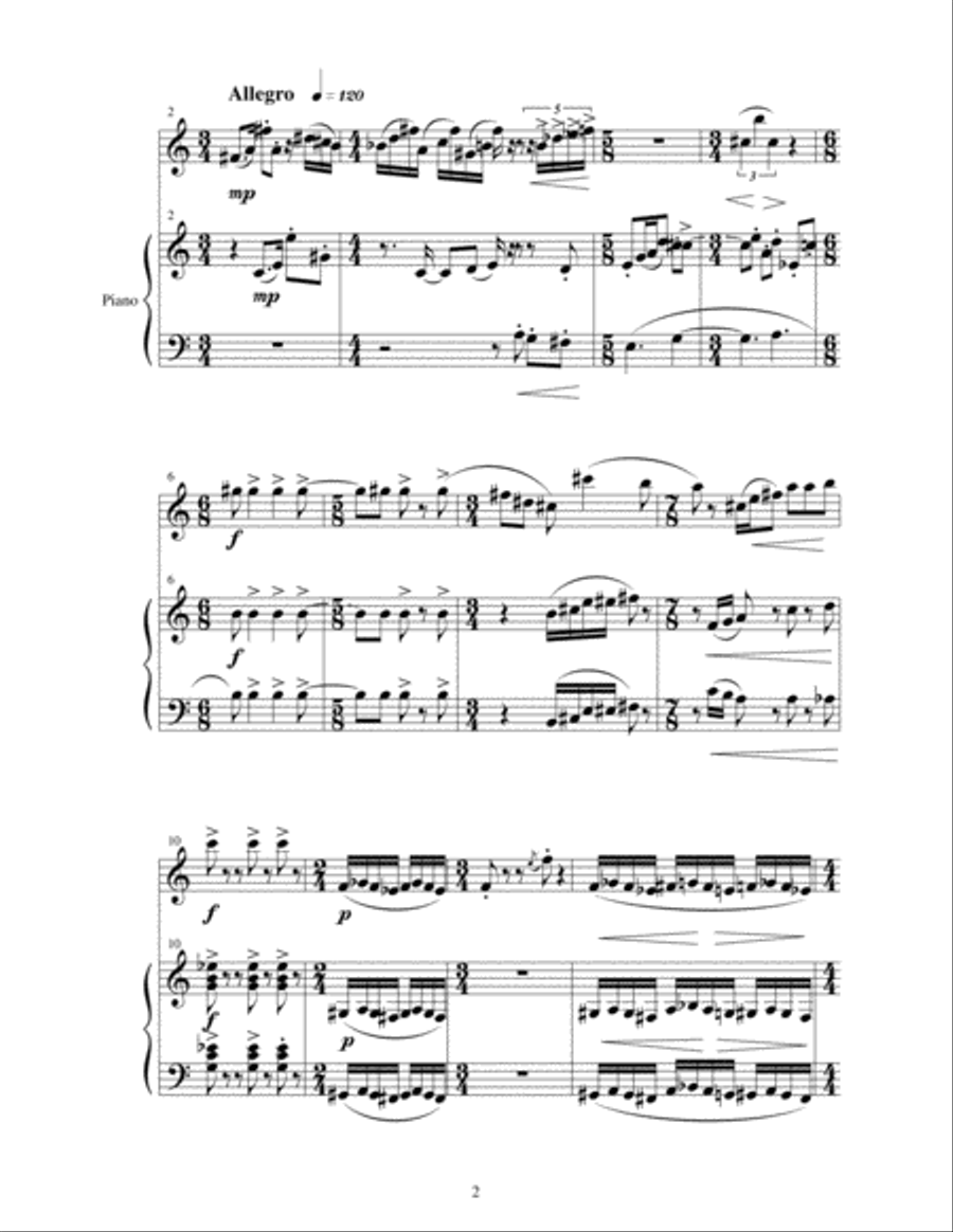 Sonata for Alto Saxophone & Piano Alto Saxophone scores gallery preview page 4