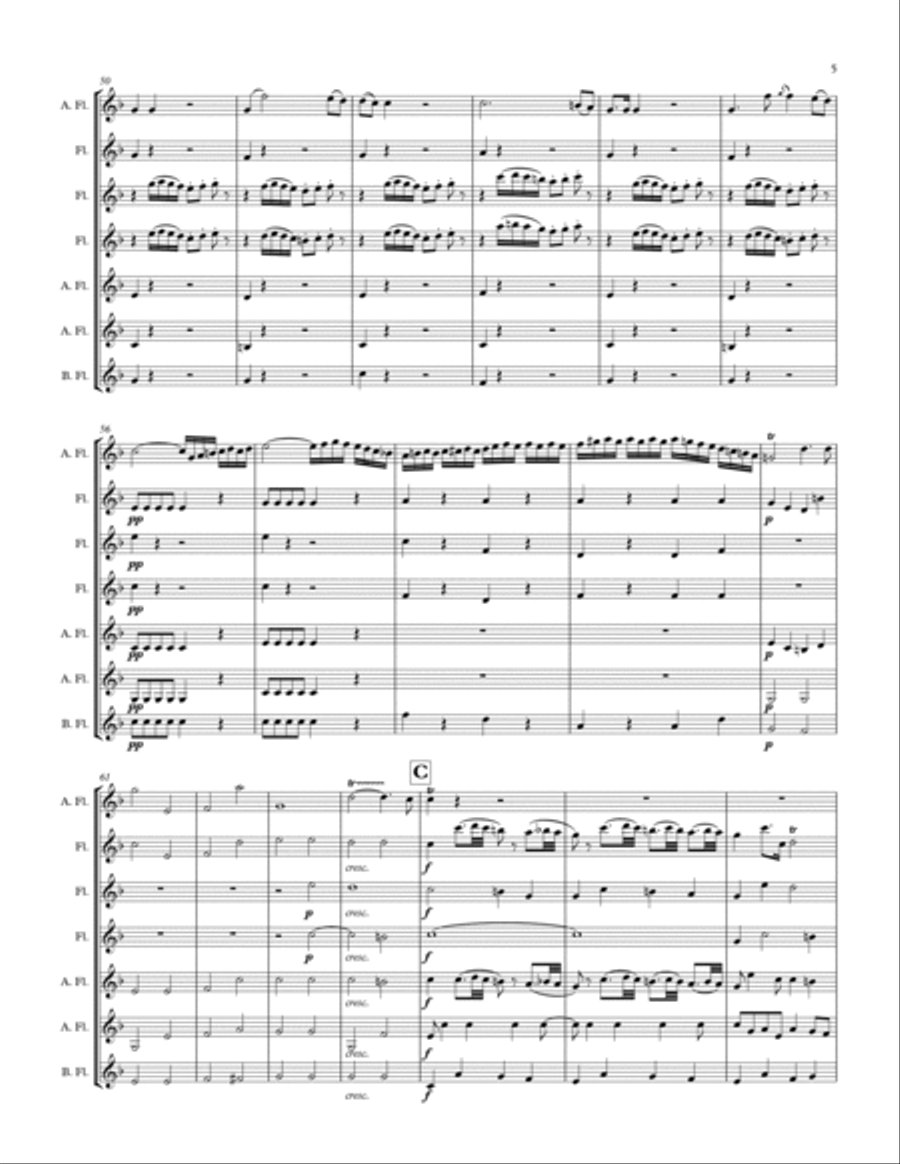 Mozart: Exsultate, Jubilate for Flute Choir Flute Choir scores gallery preview page 5