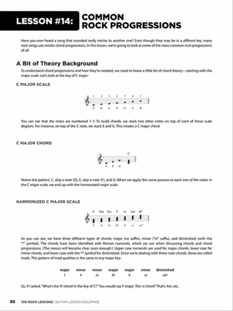 100 Rock Lessons Guitar Tablature scores gallery preview page 5
