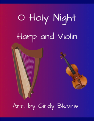 Book cover for O Holy Night, for Harp and Violin
