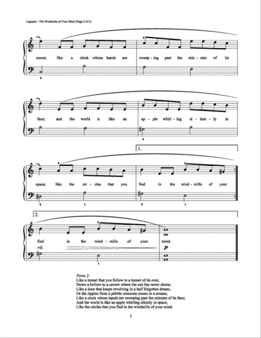 The Windmills of Your Mind (Theme from 