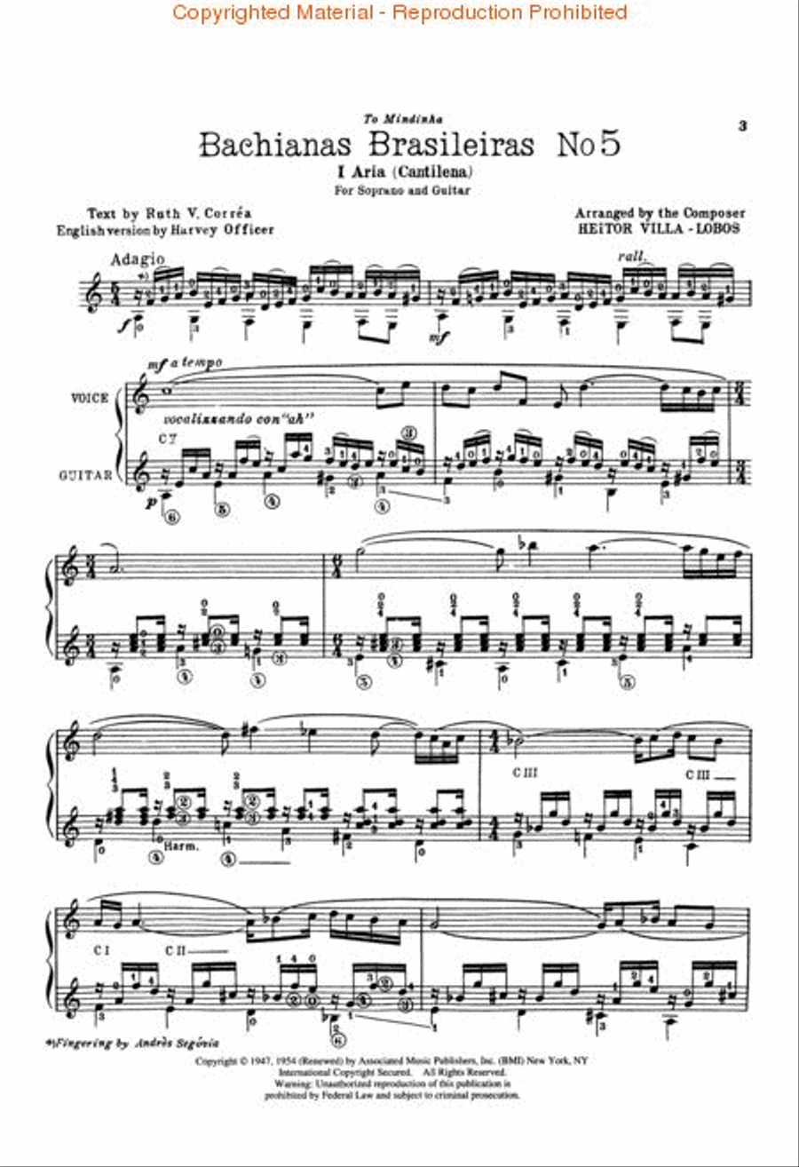 Bachianas Brasileiras No. 5: Aria Classical Guitar scores gallery preview page 2
