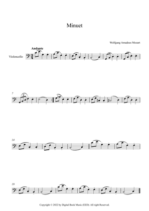 Book cover for Minuet (In F Major) - Wolfgang Amadeus Mozart (Cello)