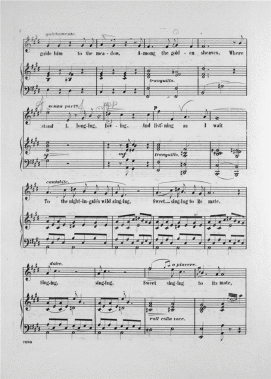 Waiting. Song for Soprano or Tenor with Flute or Violin Obligato Flute scores gallery preview page 3