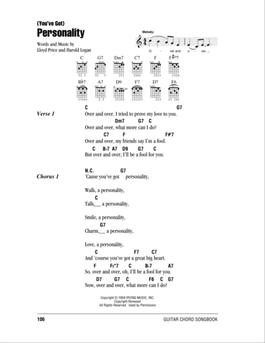 (You've Got) Personality (You've Got) Personality Acoustic Guitar scores gallery preview page 1