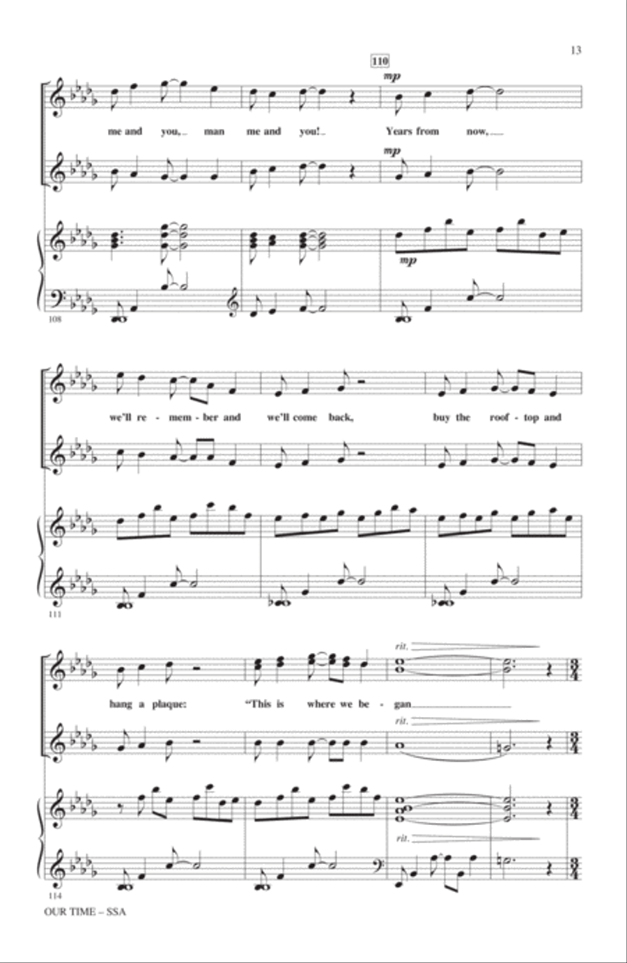 Our Time (from Merrily We Roll Along) (arr. Mac Huff) SSA scores gallery preview page 12