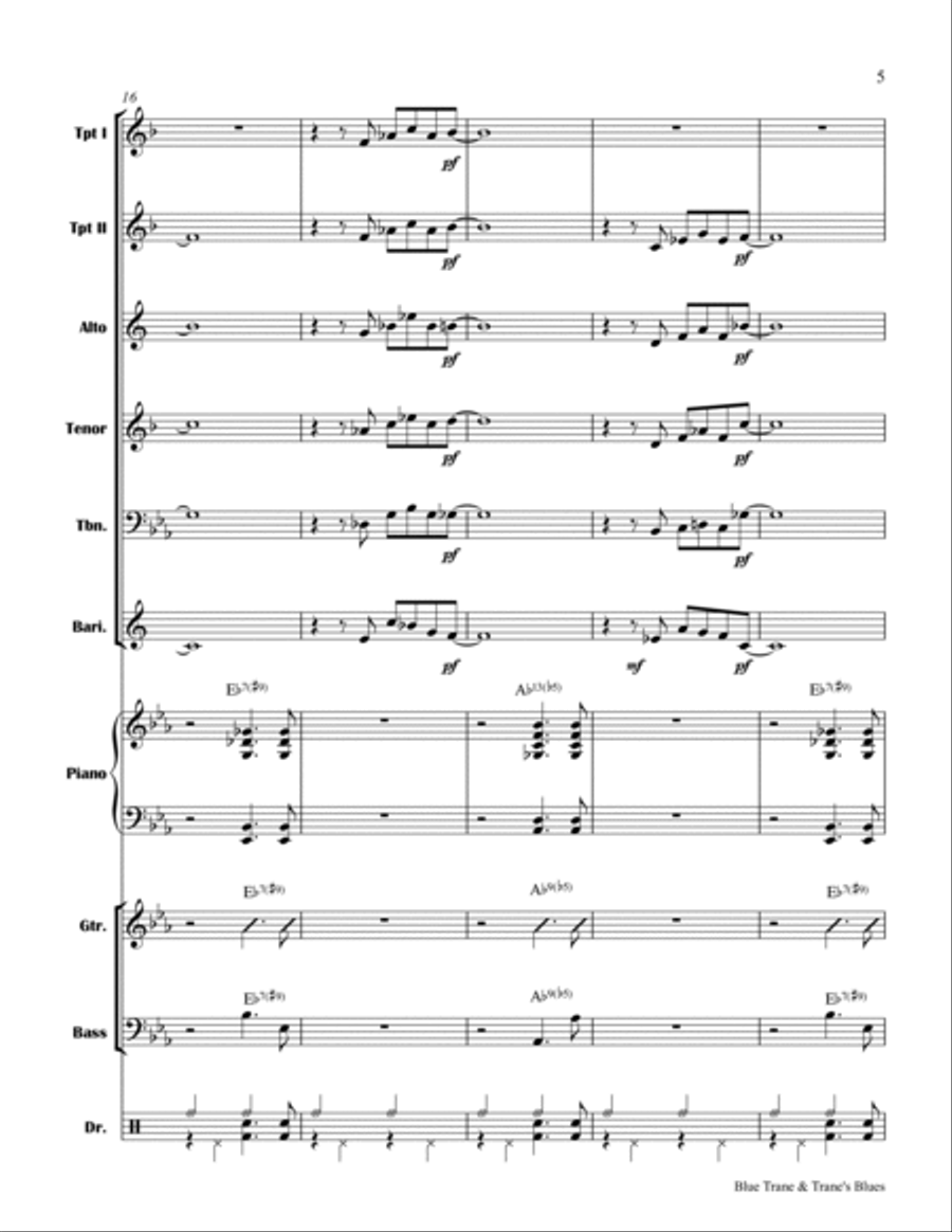 Blue Trane Jazz Ensemble scores gallery preview page 5