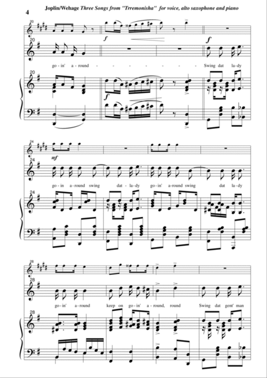 Scott Joplin: Three Songs from 
