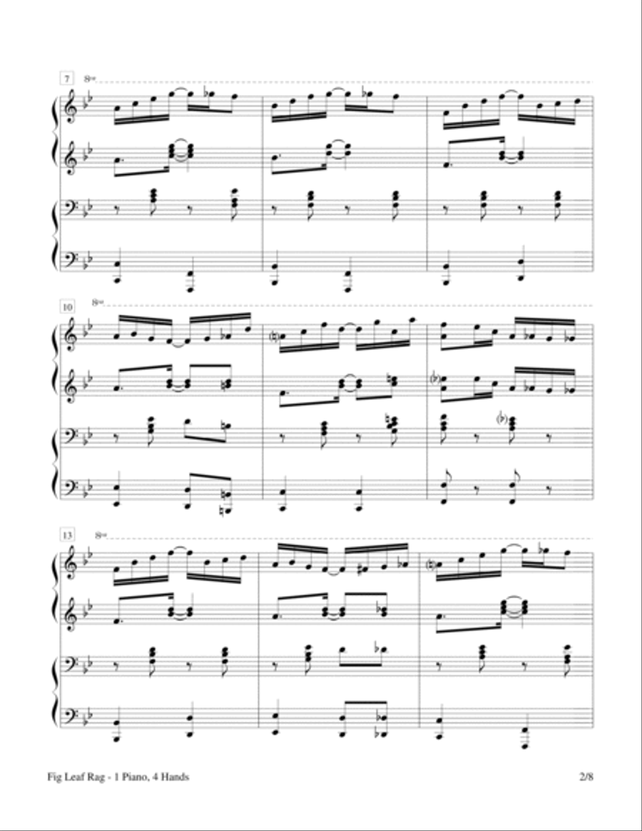 Fig Leaf Rag (1 Piano, 4-Hands Duet) Piano Method scores gallery preview page 2