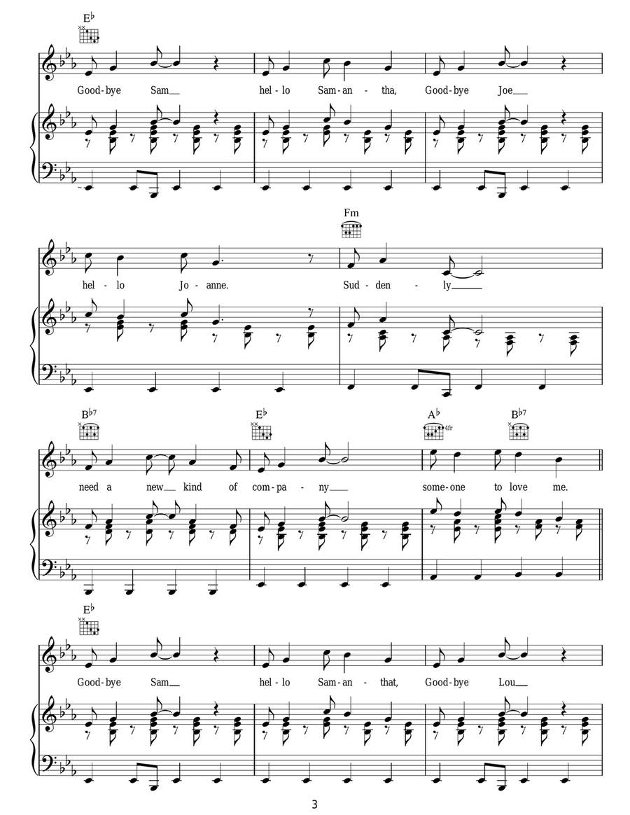 Goodbye Sam, Hello Samantha 3-Part scores gallery preview page 3